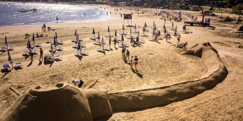 Paradies Strand Rab Lopar Sandskulpturen-Festival Sportinsel 2019