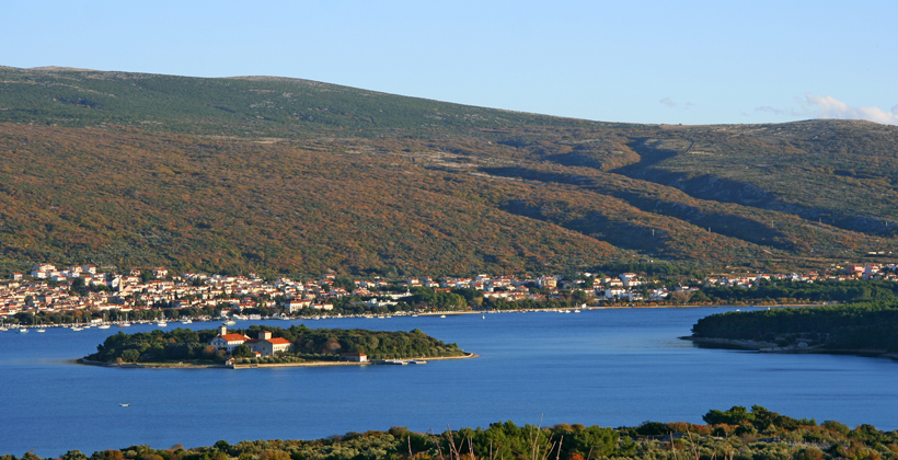 Punat Krk Blick von Bucht