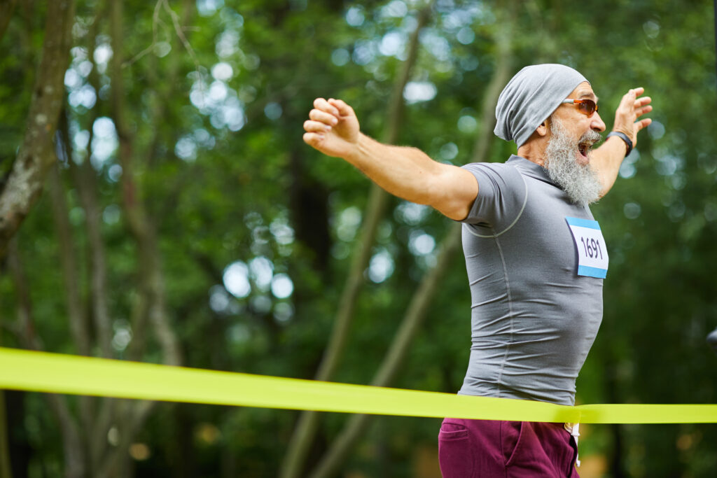 Marathonläufer im Ziel